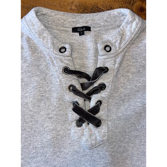 Womens Rails Gray Cotton Blend Lace‎ Up Detail Pullover Sweatshirt Size Small - Picture 4 of 8